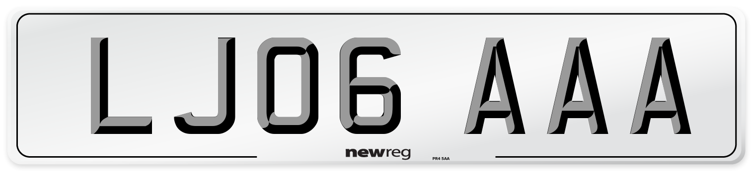 LJ06 AAA Number Plate from New Reg
